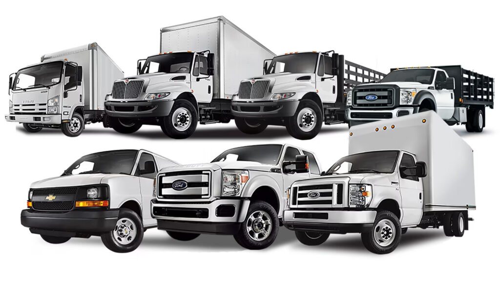 Collection of various trucks.